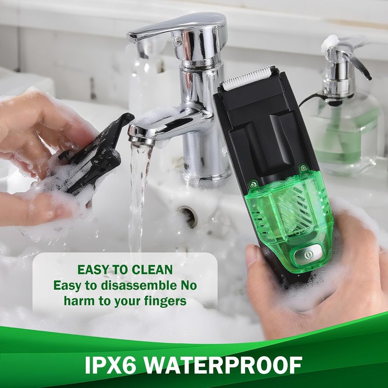 NONK Rechargeable Vacuum Hair Clipper, IPX6 Waterproof Electric Hair Trimmer with Adjustable Length Settings for at-Home Haircuts - Image 4